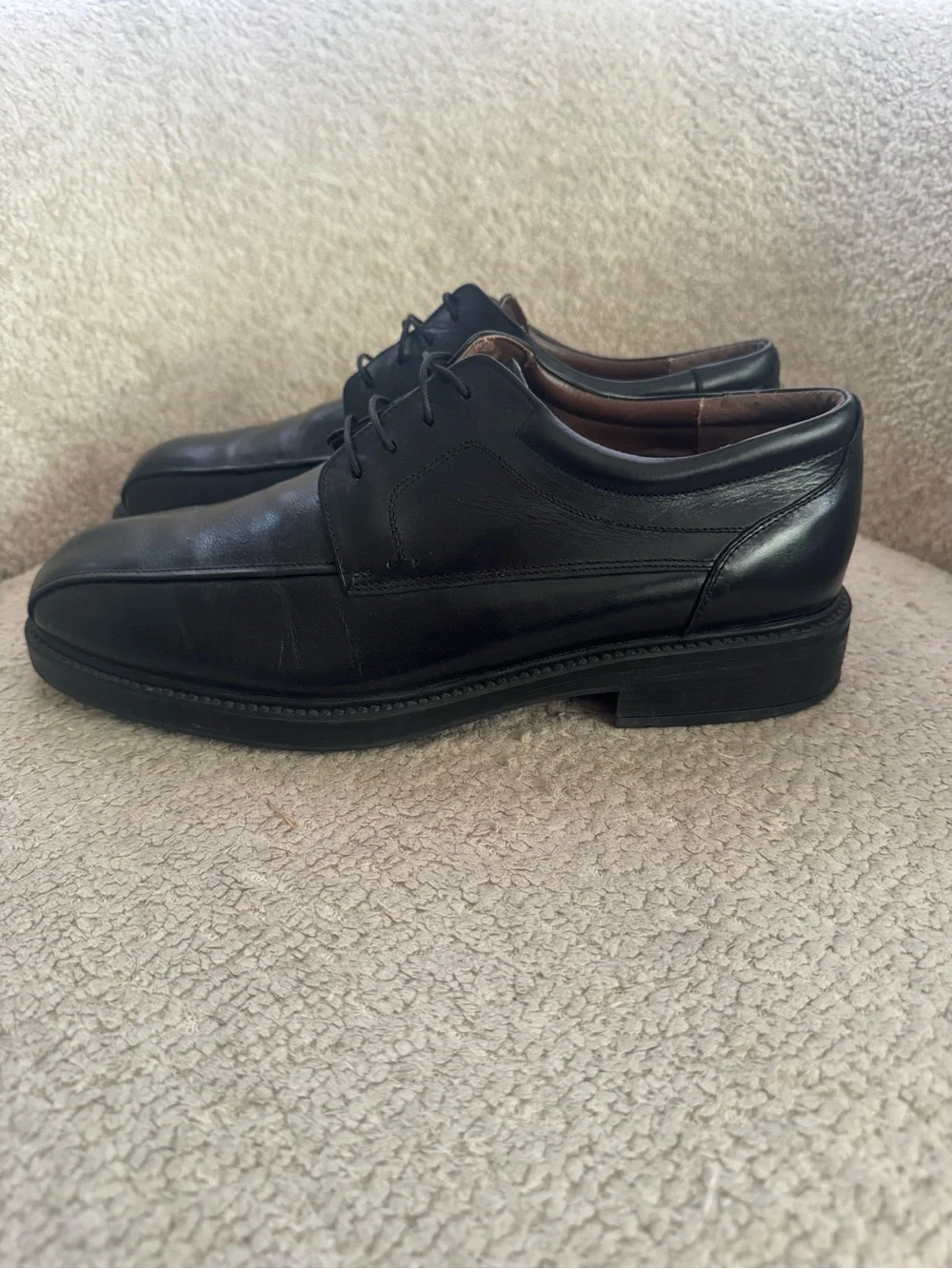 Bill Blass Men’s Black Leather Apron Toe Derby Dress Shoes Size 11 D